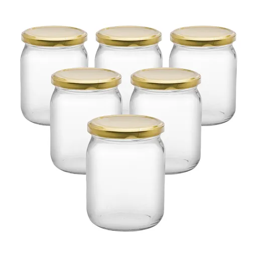 6dílná sada zavařovacích sklenic s víčkem, 540 ml