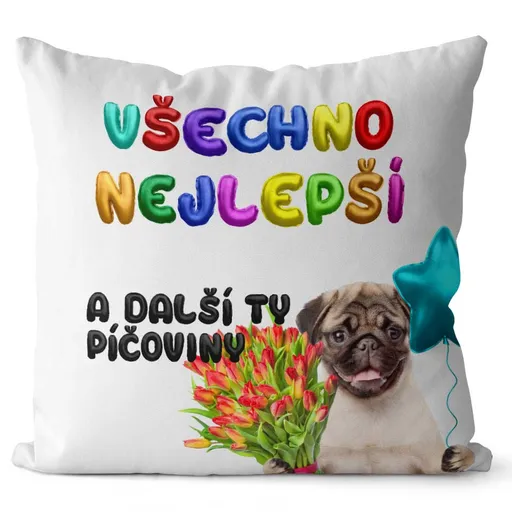 Polštář Všechno nejlepší - p*čoviny (Velikost: 55 x 55 cm)