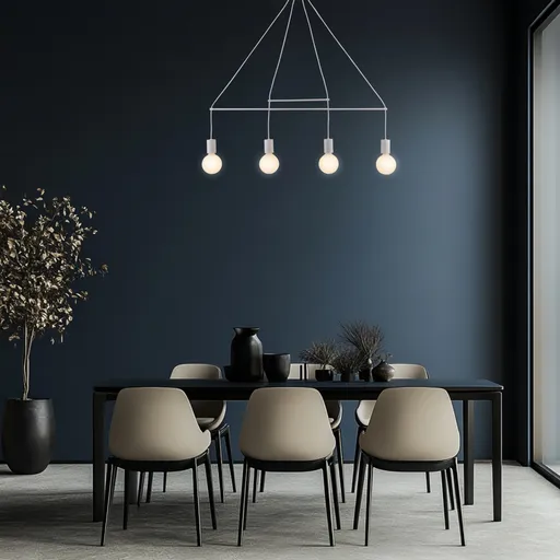 Závěsná lampa matně bílá 4x40W nastavitelná E27 Alto