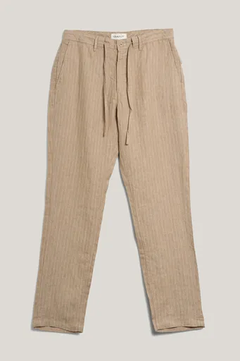 KALHOTY GANT REL LINEN PINSTRIPE DS PANTS CONCRETE BEIGE