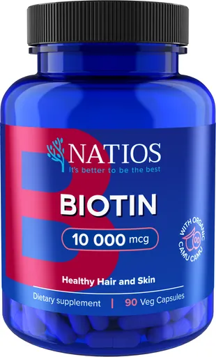 Natios Biotin 10 000 mcg 90 veganských kapslí