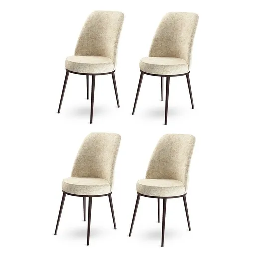 Sada jídelních židlí Dexa Cream and Brown, 4 ks, 4 ks