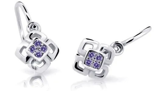 Cutie Jewellery Dětské náušnice z bílého zlata C2240-10-X-2 fialová