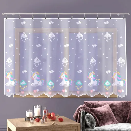 Forbyt Záclona Jednorožec barevná, 300 x 150 cm