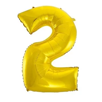 Balón foliový číslice zlatá - gold 102 cm - 2 (8435102305234)