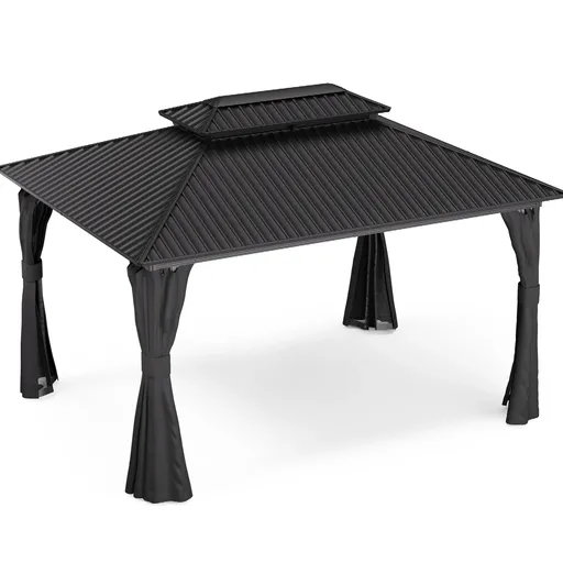 Blumfeldt ShadeFortress, altán, 4 x 3 m, pozinkovaná ocelová střecha, chrání před sluncem, deštěm a větrem