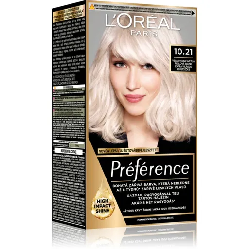 L’Oréal Paris Préférence barva na vlasy odstín 10.21 Super Light Pearl Blonde 1 ks
