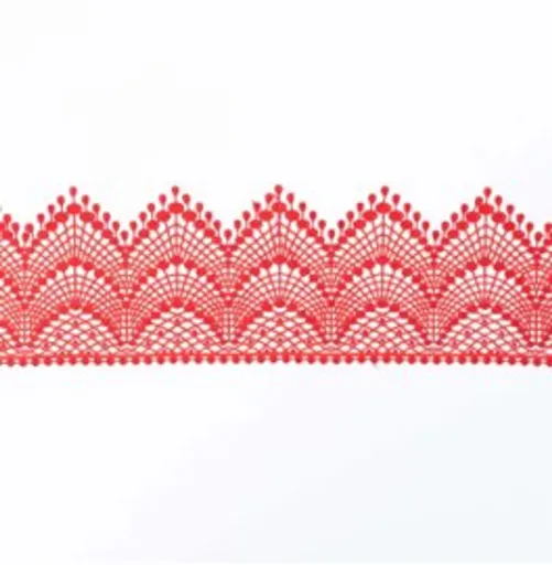Cukrová krajka na dort – červená - šířka 6 cm - K-Decor