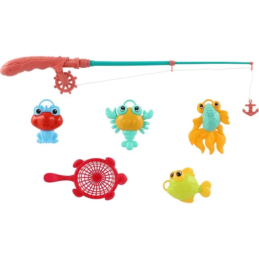 Teddies Hra ryby rybář s prutem 45cm plast 4 barvy na kartě 17x58cm