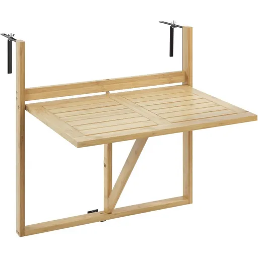 Wenko Závěsný balkonový stolek z bambusu Waikiki, 64 × 44 × 65 cm