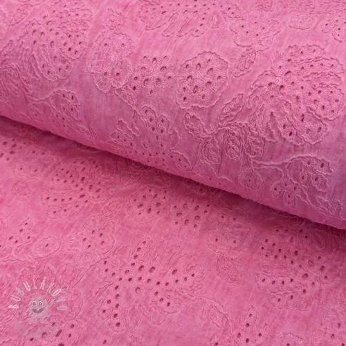Bavlněná látka VOILE EMBROIDERY Vintage fuchsia