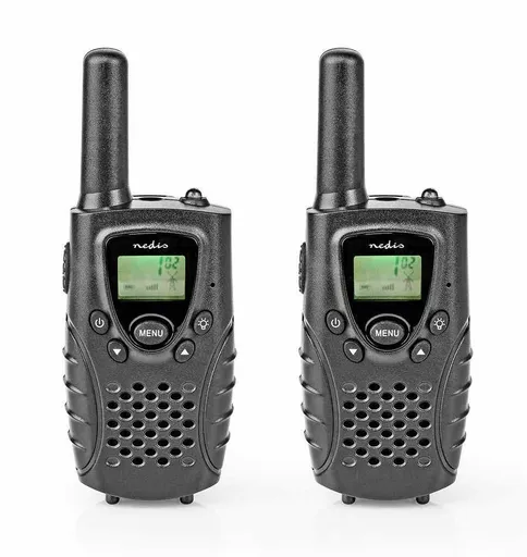 Nedis WLTK0800BK - Vysílačka | Dosah 8 km | 8 Kanálů | PTT / VOX | 2 Kusy |Černá