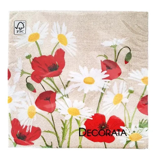 PROCOS Papírové ubrousky 33x33cm 3vrstvé sedmikrásky 20ks