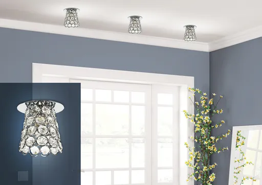 Stropní svítidlo chrom bezbarvé krystalové 40W G9 SK-72