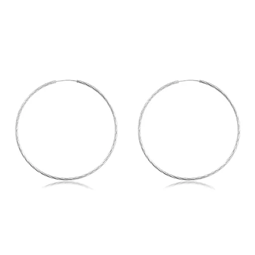 Velké náušnice ze stříbra 925 - kruhy se spirálovými zářezy, 60 mm