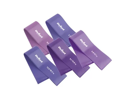 Guma posilovací REBEL Mini Band L 2,3-18,2kg 5ks mix purple