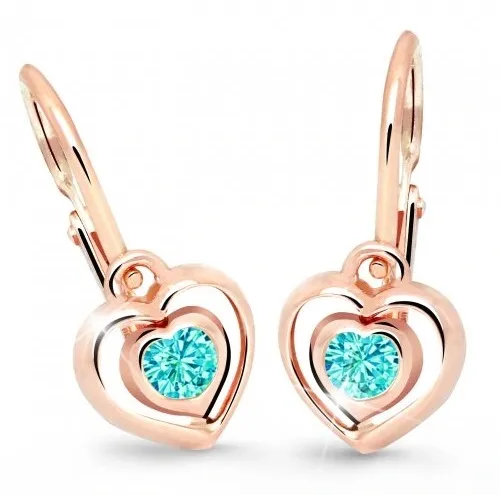 Cutie Jewellery Dětské srdíčkové náušnice C2752-10-X-4 světle zelená