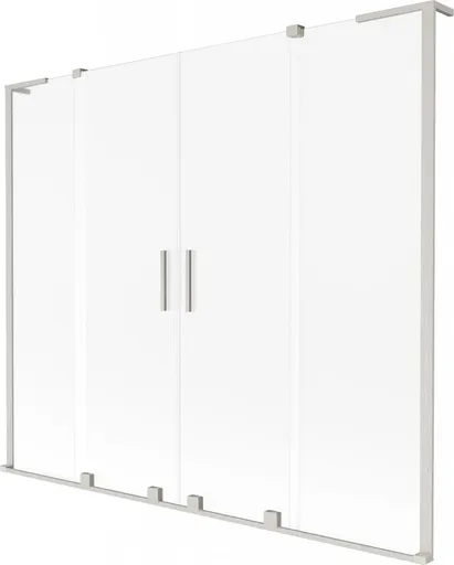 MEXEN/S Velar L Duo dvoukřídlá posuvná vanová zástěna 200 x 150, dekor, nikl kartáčovaný 896-200-003-32-97