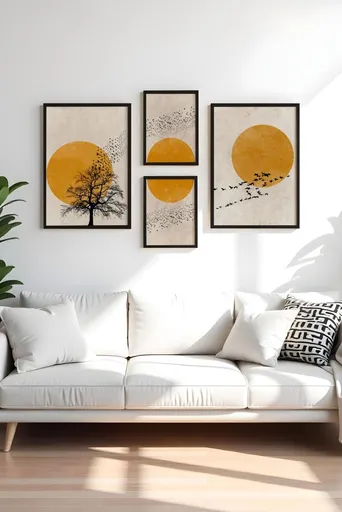 Dekorativní rámovaný obraz z MDF (4 kusy) Huhu455-S