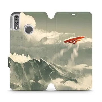 Flipové pouzdro na mobil Honor 8X - MA03P Oranžové letadlo v horách (5903226482481)