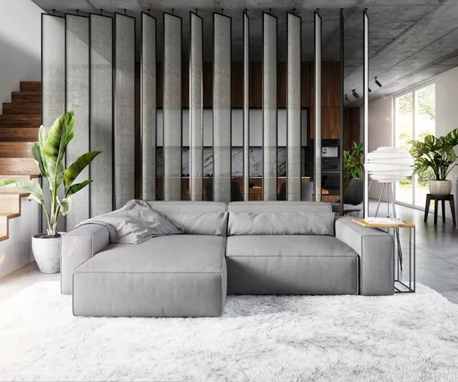 Rohová pohovka Sirpio XL 270x175 cm šedá mikrovlákno variabilní