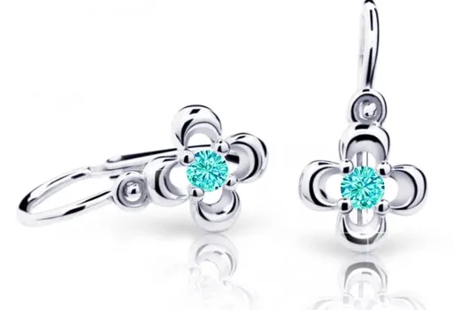 Cutie Jewellery Dětské náušnice z bílého zlata C2013-10-X-2 světle zelená