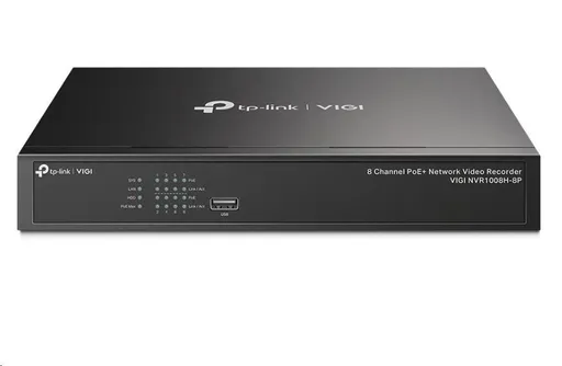 TP-Link VIGI NVR1008H-8P, videorekordér, 8 channels, 8xPoE, 1x100Mb/s LAN, 1xVGA, 1xHDMI, 2xUSB2.0