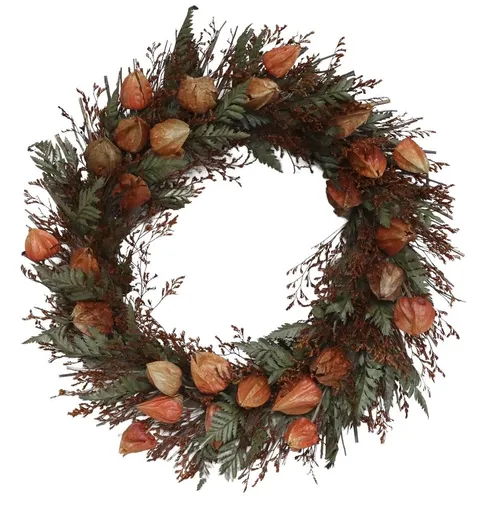 Podzimní dekorativní věnec s mochyní Fleuria - Ø 46*8 cm Chic Antique