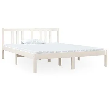 Rám postele bílý masivní dřevo 140 × 190 cm, 814865 (814865)