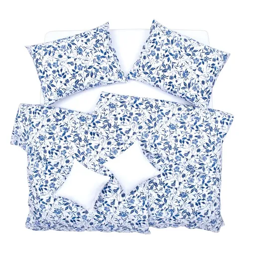 SCANquilt povlečení KLASIK brianna bílomodrá 140 x 200/70 x 90 cm