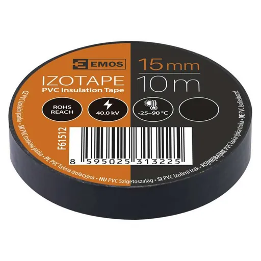 EMOS Izolační páska PVC 15mm / 10m černá 10ks 2001151020