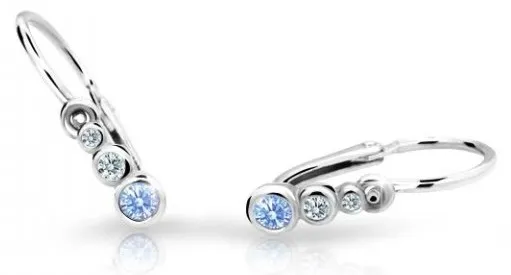 Cutie Jewellery Dětské náušnice z bílého zlata C2255-10-X-2 světle modrá
