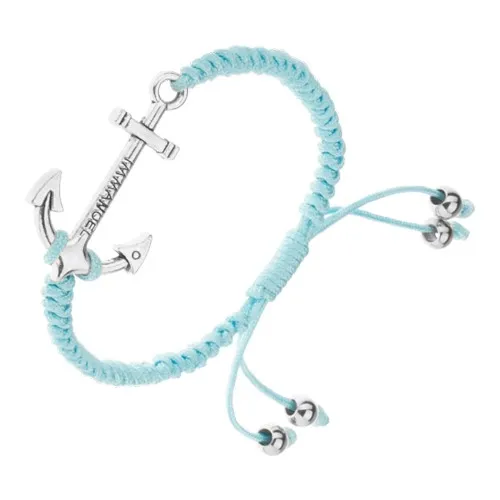 Nastavitelný náramek na ruku z modrých šňůrek, velká lodní kotva