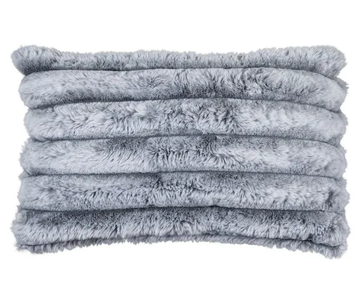 Šedý plyšový měkoučký žebrovaný polštář Soft Rabbi - 30*15*50cm  Mars & More