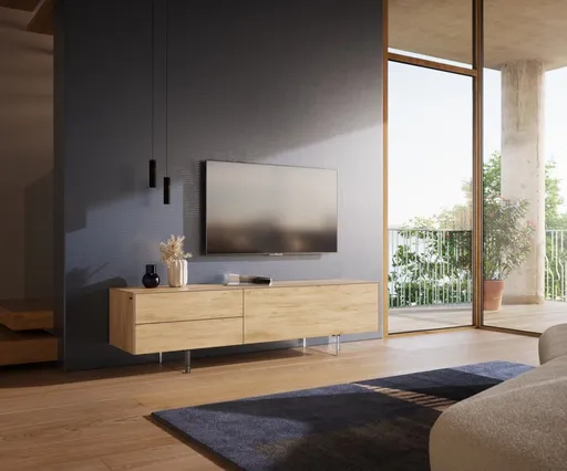 TV stolek Cuor 180 cm keramika Laminam® Sabbia dubová barva 1