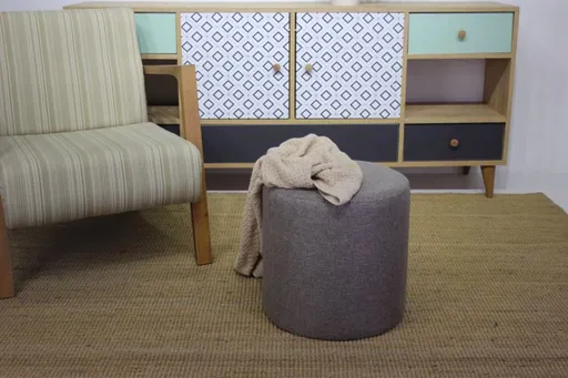 Taburet Silindir Puf - Anthracite