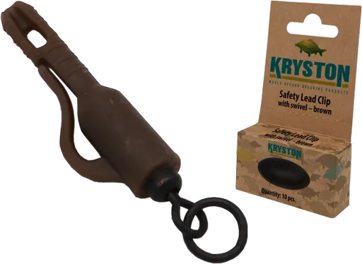 Kryston závěska s obratlíkem s kroužkem 10 ks -  hnědá