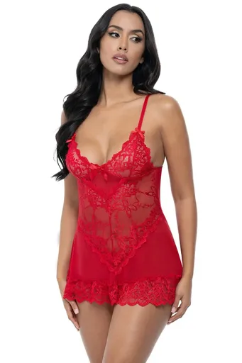 Červená babydoll košieľka Valentine