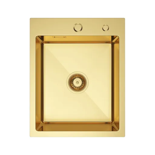 VELAZO Zlatý ocelový dřez jednokomorový 40 x 50 cm VELAZ4050G