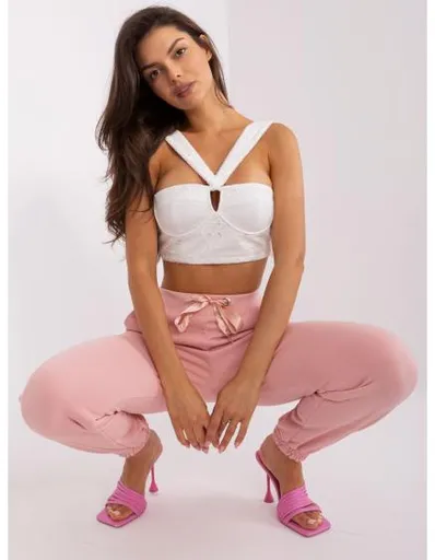 Dámské tepláky joggers s kapsami MOLLIE světle růžové