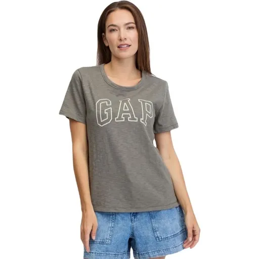 GAP LOGO SLUB Dámské tričko, khaki, velikost