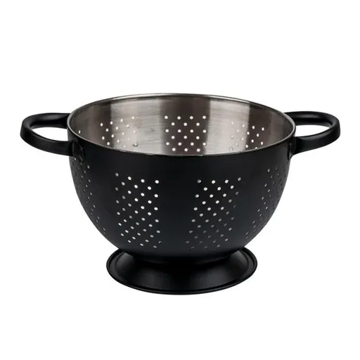 Nerezový cedník s podstavcem a uchy TORO 22cm černý