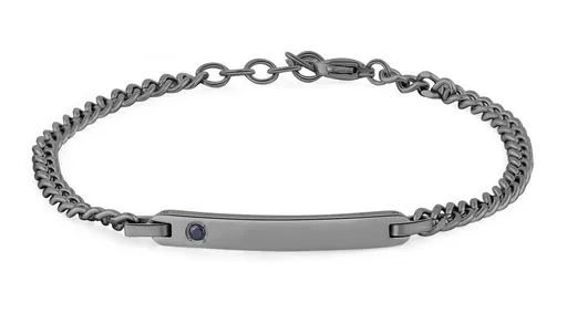 S'Agapõ Pánský černý náramek z oceli Tag Me Too STG15