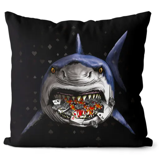 Polštář Poker Shark (Velikost: 40 x 40 cm)