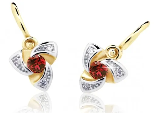 Cutie Jewellery Zlaté dětské náušnice C2203-10-X-1 červená