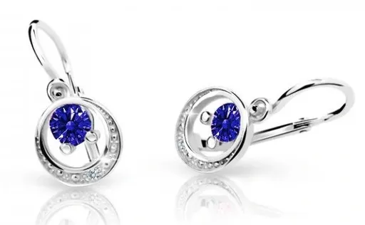 Cutie Jewellery Dětské náušnice z bílého zlata C1997-10-X-2 modrá