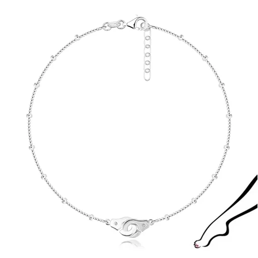 Náramek ze stříbra 925 - pouta s čirými zirkony, korálky