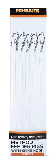 Mikbaits návazce method feeder se zapichovacím hrotem 10 ks - velikost háčku 4