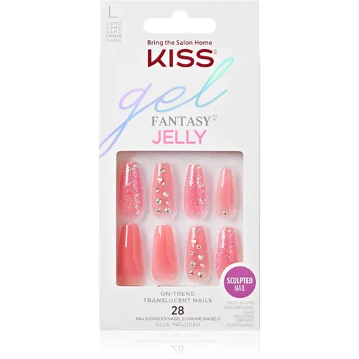 KISS Gel Fantasy Jelly umělé nehty Be Jelly 28 ks