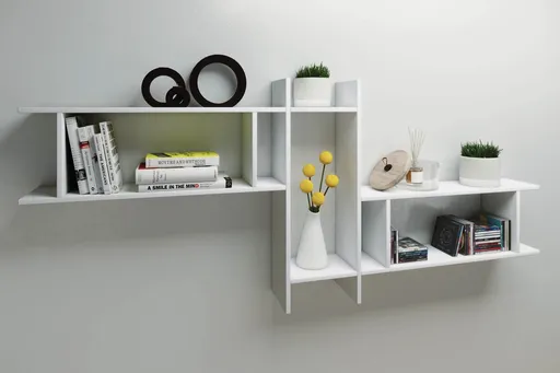 VCM Nástěnná police Sirola Maxi, bílá